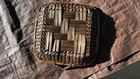 Small Square Brown Wicker Woven Storage Basket With Handle  Rustic Decor