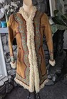Penny Lane Coat True Vtg 60 70s Afghan Shaggy Floral Embroidered Sheepskin Xs s