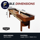 Merlot 12 Foot Shuffleboard Table For Family Game Room With Lacquer Coated Playf