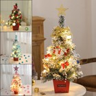 2ft Pvc Artificial Christmas Tree W base light  Holiday Xmas Tabletop Decor Gift