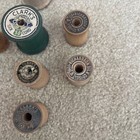 11 Vintage Wooden Sewing Thread Empty Spools Clark   s richardson   s  Star Lot beld