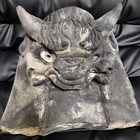 Kawara Ceramic Tile Onigawara Demon Oni Japanese Antique Sculpture Large 12 2 In
