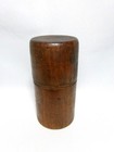 Early 1900   s Antique Wood Screw Top Cylindrical Box Container W  Lid  Rare