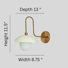 Handmade Brass Wall Sconce Light   Mid-century Modern Dome Lamp   Vintage Gold W