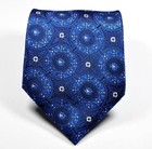 New Classic Floral Blue White Jacquard Woven 100  Silk Men s Tie Necktie