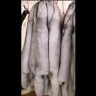 1pc Tanned Blue Fox Skin Fur Pelts Dense Leather Hides Coat Collar 43-47 Inch