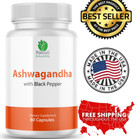 2 Pack-organic Ashwagandha Capsules 1300mg Supplement W-black Pepper Root Powder