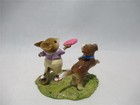Wee Forest Folk Fetch  Little Girl Brown And White Dog Retired In Wff Box