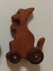 1970s Vintage Wooden Pull Toy Kangaroo