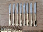 Cambridge Gold Accent Stainless Flatware 40pc Service For 8 Vintage 