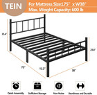 Twin Size Metal Bed Frame With Headboard   Footboard 14 Inch Metal Platform Matt