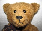 Vintage Antique Steiff  Hair Teddy Bear Jointed Straw  Fill 26  No Tags Red Bug