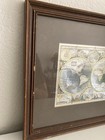 Vtg Nova Totivs Terrarvm Accvrat Tabvla Silver Foiled World Map Framed