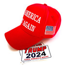 Trump Official 45-47 Hat  2024  make America Great Again  maga  red   2 Decals