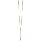 Cross And Miraculous Medal Rosary Necklace Real 14k Yellow Gold 16 75-18 75 Inch