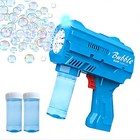 Light Up Bubble Machine Gun For Kids 10-hole Automatic Bubble Gun Blue