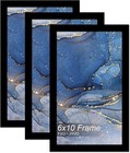 6x10 Picture Frame Set Of 3  Black Frame For 6 X 10 Inch Picture Poster Photo   