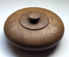 Vtg Hand Turned Round Lidded Natural Wood Trinket Jewelry Box Minimalist Decor
