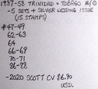 1937-58 Trinidad   Tobago  47-88  F vf  Mh used - 5 Kgvi qeii Sets   1