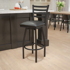 Hercules Series Commercial Metal Swivel Bar Stool With Ladder Back