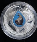 Canada 2017  20 Canadian Underwater Life 1 Oz Pure Silver Proof With Water Drop 