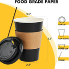 12 Oz Paper Coffee Cups 100 Pack Black Disposable Coffee Cups With Lids  Sleeves
