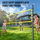 Professional Volleyball Net Set Heavy Duty Portable With Poles Ball Pump Outdoor