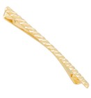 Ky   Co Gold Tone Mens Collar Bar Clip Etched Ribbed Detail 2 1 2  Made In Usa