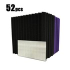 52pack 12 x12 x1  Black Purple Acoustic Panel Recording Studio Sound Absorb Foam