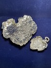 Arthur Court Grape Leaf 2 Pc Large   Small Serving Platter Bowl Set Euc