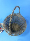  vintage Basket Antique Silvertone Woven Metal  Easter Style  Doll Size Small