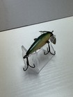 Vintage Pflueger Fishing Lure Peerless Minnow Wood Green   White Crankbait
