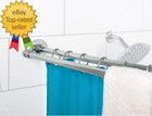 Rustproof Double Shower Curtain Rod  Double Shower Rod  No Drill Tension Or Perm