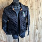 J  germeister Black Quilted Jacket With Orange Logo  Heavily Worn  Y2k Promo Rare