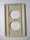 Ge 1960 Round Corners Smooth Ivory Bakelite Duplex Outlet Plate Wall Cover 1 Mcm