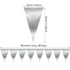 20m 65ft Triangle Pennant Banner Flag Metallic Fabric Bunting Garland Silver