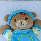 Fisher Price Brilliant Basics 2008 Baby Bear Blue Rattle Plush Toy  10 