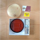 Yamanaka Lacquerware Calligraphy Set     Inkstone  Brush  Ink     Unused With Box