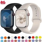 Silicone Band For Apple Watch Strap 44mm 45mm Sport Bracelet Iwatch Series 8 7 6