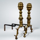 Beehive Style Brass Andirons  19th Century