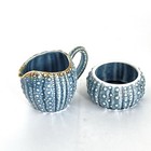 Sea Urchin Open Sugar Bowl   Creamer Ocean Blue Beach Comber Sand Seaside