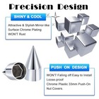 Chromed Spike Lug Nuts Covers Push On  33mm X 4-1 4   Abs Chrome Plastic Caps 