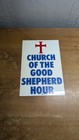 Vintage Metal Sign Kscj Radio  church Of The Good Shepherd Hour  Sioux City Ia