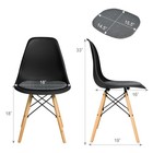 4pcs Dining Chair Mid Century Modern Dsw Chair Furniture W  Linen Cushion Black