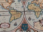 Vintage French Tapestry Antique Map Pictorial Wall Tapestry 3x3 Ft Free Ship