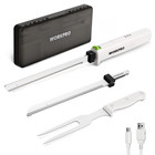 Workpro 8v Cordless Electric Knife For Meat Slicing Fork 2 Stainless Steel Blade