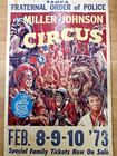 Original Vintage Miller Johnson Circus Window Card 1973