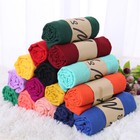 Women Autumn Spring Solid Linen Cotton Hijab Wrap Shawl Long Scarf Head Scarves 