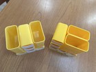 Lot Of Two Vintage 1970s Yellow Plastic Desk Organizer Caddies Hof  7412