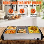 Electric Buffet Server Adjustable Temperature Food Warmer 4 Tray Compartments